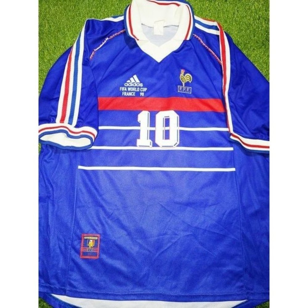 Zidane France 1998 WORLD CUP Soccer Jersey XL